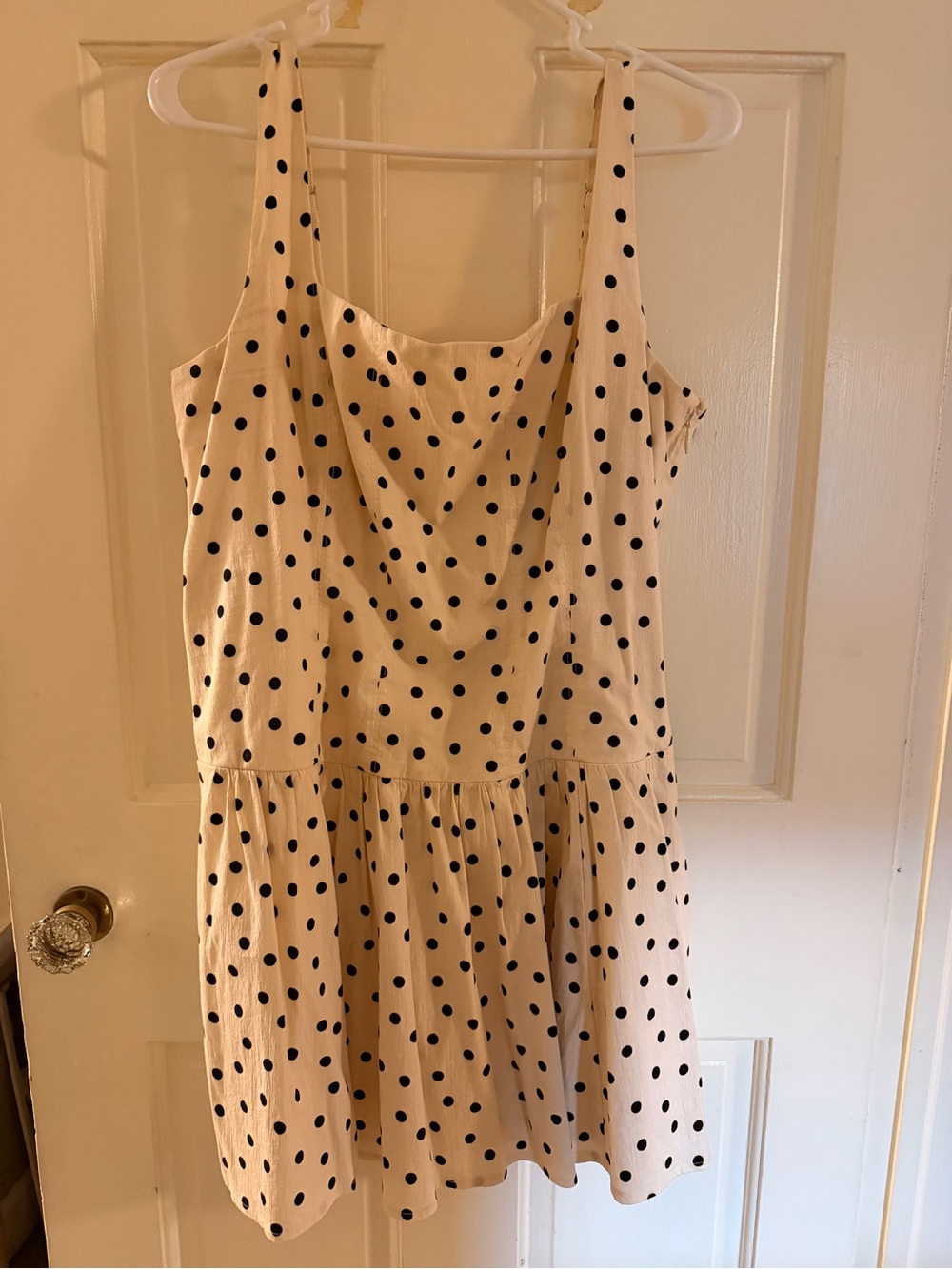 Abercrombie & Fitch Cream Dress with Black Polka Dots Sundress
